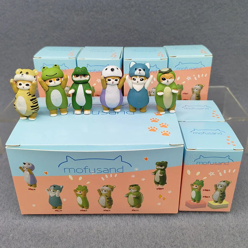 새로운 Mofusand KITAN 일본 새우 고양이 새로운 3세대는 동물 시리즈 블라인드 박스 딸기 고양이 깜짝 선물이 되고 싶어합니다