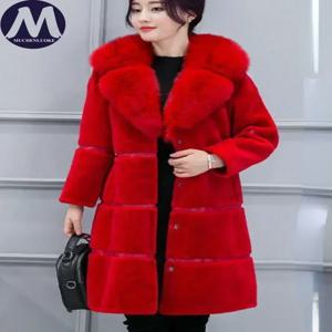 모피 코트 여성 가을 ​​겨울 새로운 우아한 모조 여우 머리 칼라 따뜻한 모피 코트 한국 패션 슬림 맞는 인공 플러시 코트