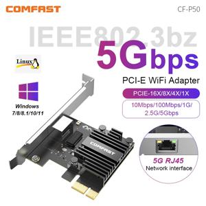 Comfast PCI-E 네트워크 컨트롤러 카드 이더넷 PCI-E 무선 어댑터 변환기 Windows 7/10/11/Linux 용 확장 어댑터 카드