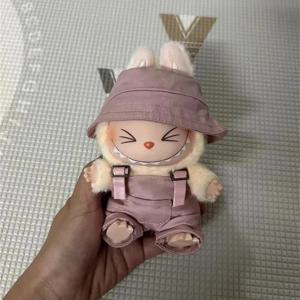 Labubu 15-17 cm v1v2 복장 액세서리 미니 모자 작업복 세트 장식 작은 옷 어린이 장난감 생일 선물