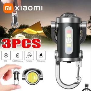 Xiaomi 강력한 LED 손전등 키 체인 USB 충전식 교수형 휴대용 손전등 방수 열쇠 고리 캠프 워크 포켓 램프 ﻿