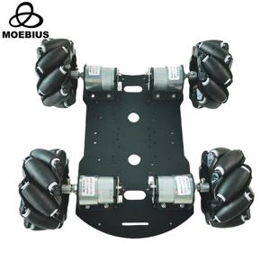 Arduino Raspberry Pi DIY 프로젝트 STEM 장난감 용 DC 12V 홀 모터가 장착 된 20KG 부하 4WD 96mm 메카넘 휠 로봇 자동차 섀시 키트