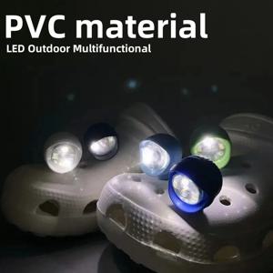 PVC LED 신발 조명 야간 라이딩, 산책 및 개 산책, 신발 참, 3가지 조명 모드용 참 액세서리 2개