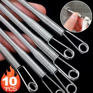 1/10Pcs 로프 스레딩 도구 구부릴 수있는 스프링 드로우 스트링 스레더 클립 드로우 스트링 스레드 다기능 DIY 봉제 액세서리