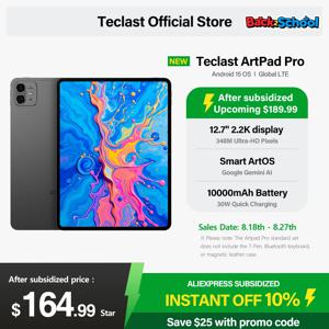 월드 프리미어 Teclast ArtPad Pro 12.7인치 2.2K UHD 디스플레이 8GB 256GB Helio G99 10000mAh 30W 고속 충전 안드로이드 15 태블릿(LTE)