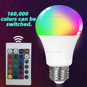 E27 RGB LED 전구 220V IR 리모컨 색상 변경 멀티컬러 + 화이트 램프 스포트라이트 침실 파티 홈데코