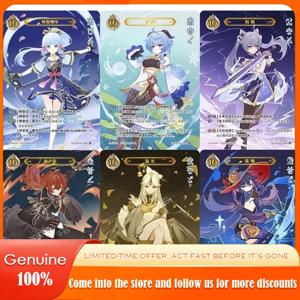 오리지널 Genshin Impact Cards Vol.1 Genius Invokation TCG 배틀 카드 희귀도 레벨 4 애니메이션 게임 컬렉션 카드 어린이 장난감 선물