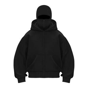 Balaclava 남자 지퍼 후드 겨울 따뜻한 캐주얼 운동복 Y2K 후드 페이스 마스크 지퍼 디자인 스포츠 자켓 야외 활동