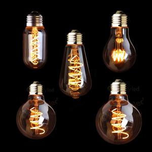 레트로 디 밍이 가능한 LED 에디슨 전구 E27 3W 골드 나선형 필라멘트 ST64 G125 앰플 LED 램프 백열 샹들리에 장식 Lightin