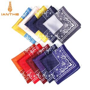 남성용 빈티지 페이즐리 도트 포켓 손수건, 스퀘어 소프트 실크 Hankies, 웨딩 파티 비즈니스 행키 가슴 수건 선물, 24*24cm