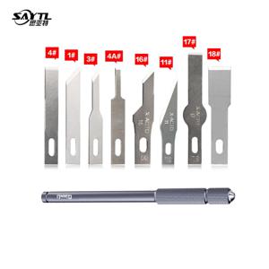 QIANLI 012 iHilt 미끄럼 방지 금속 메스 칼 도구 키트 커터 조각 공예 칼 BSD 블레이드 전화 PCB DIY 수리 핸드 툴