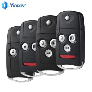 YIQIXIN 수정 된 플립 자동차 키 2/3/4 버튼 쉘 Honda Civic Dio Fit Crv HRV Accord Odyssey Jazz 교체 접이식 커버