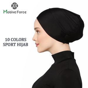 이슬람 블랙 스포츠 모달 Hijab Undercap 이슬람 Abaya Hijabs 여성용 Abayas 저지 Turbans Turban 인스턴트 헤드 랩 여성 모자