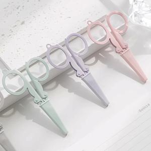 크리에이티브 접이식 가위, 귀여운 모란디 종이 커터, 휴대용 귀여운 가위, DIY 스크랩북 수제 도구, 사무용품