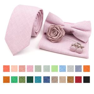 새로운 디자인 27 Colorl 넥타이 세트 남자 클래식 코튼 포켓 스퀘어 손수건 커프스 단추 Bowtie 웨딩 파티 액세서리 선물