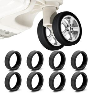 8PCS 수하물 바퀴 보호대 실리콘 바퀴 캐스터 신발 여행 수하물 가방 소음 감소 바퀴 가드 커버 액세서리