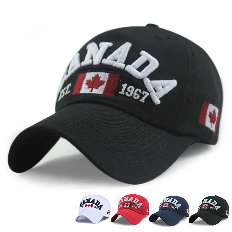 패션 코튼 캐나다 야구 모자 캐나다 국기 모자 Snapback Adjuatable Mens 야구 모자 Gorras