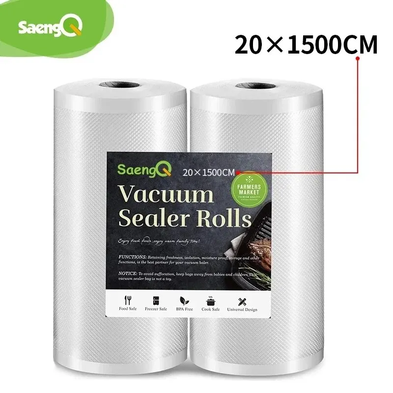 SaengQ 주방 식품 진공 실러 가방 Sous Vide 보관 가방 진공 포장 12/15/20/25/30cm*1500cm/롤
