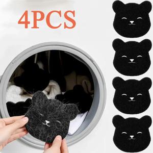 4/8PCS 애완 동물 헤어 리무버 곰 모양 세탁 공 세탁기 린트 포수 재사용 가능한 옷 소파 고양이 개 헤어 청소 스폰지
