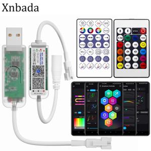 WS2812B WS2811 WIFI SPI 뮤직 24 28 키 원격 LED 컨트롤러, SurpLife 앱 최대 제어, 2048 픽셀 스마트 LED 스트립, USB5V/DC12-24V
