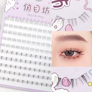 5-7mm 공기 낮은 속눈썹 요정 가짜 속눈썹 속눈썹 아래 분할 된 자연 만화 하단 속눈썹 메이크업 속눈썹 메이크업 도구 10 행