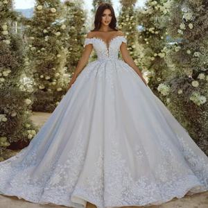 사용자 정의 우아한 볼 가운 웨딩 드레스 어깨에서 연인 vestido de novia 레이스 아플리케 페르시 로브 드 Mariee