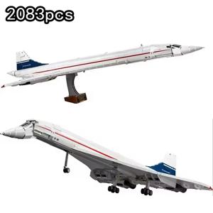 2083pcs 대형 콩코드 항공기 벽돌 높은 난이도 조립 빌딩 블록 모델 세트 성인과 어린이 퍼즐 장난감 선물