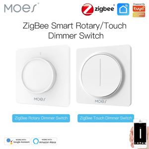 새로운 ZigBee 스마트 로터리/터치 라이트 조광기 스위치 Smart Life/Tuya APP 원격 제어는 Alexa Google Voice Assistants EU와 함께 작동합니다.