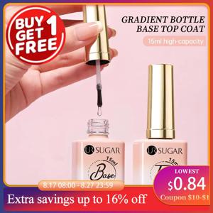 UR SUGAR 15ml 닦아내지 않는 탑 베이스 젤 네일 젤 폴리쉬 매트 탑 코트 인핸서 바니시 세미 퍼머넌트 UV LED 네일 아트