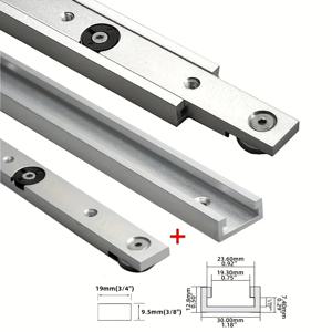 2pcs T 트랙 및 마이터 트랙 지그 키트, T 슬롯 마이터 바 슬라이더 키트-목공 테이블 톱 마이터 게이지로드 T-바 T-슬롯 T-슬라이더