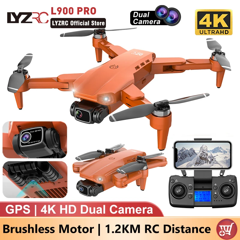 LYZRC L900 프로 SE 드론, 4K 전문 HD 듀얼 카메라, GPS 드론, 5G 와이파이, FPV 접이식 쿼드콥터, 브러시리스 모터, RC 헬리콥터