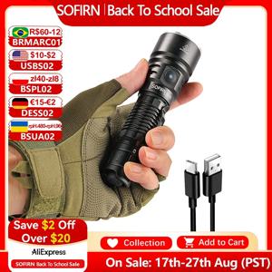 Sofirn SK40 21700 충전식 손전등 SFT70 LED 3200lm 강력한 전술 토치 580M 장거리 스포트라이트 포함