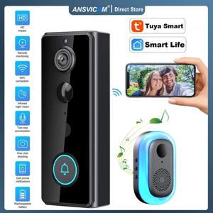 IP65 무선 WIFI 스마트 초인종 비디오 인터콤(홈 보안용 카메라 포함) PIR 모션 감지 야간 투시경 Tuya Door Bell