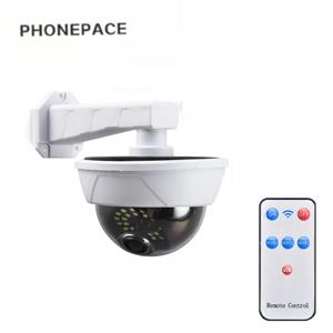 PHONEPACE 더미 태양광 보안 카메라 - 가정 안전을 위한 LED 조명이 포함된 실외 방수 가짜 CCTV