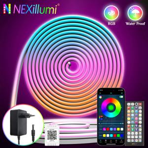 30M/20M/15M/10M RGB LED 네온 불빛, 스마트 App 원격 제어, 침실 생활 게임용 방수 음악 동기화 색상 변경 로프