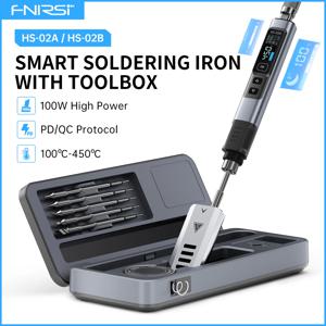 FNIRSI HS-02 Protable 열 도구 상자 키트 100W 전력 조절 온도 빠른 가열 수리 장비 100-450 ℃   DIY 수리용