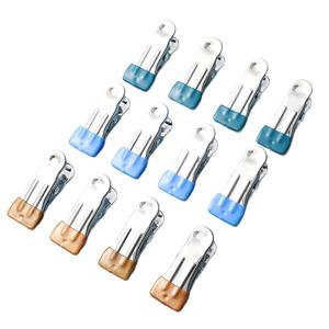 10Pcs 스테인레스 스틸 옷 못 가정용 다목적 씰링 클립 방풍 미끄럼 방지 흔적 없음 고정 클램프 Airing Clothespin