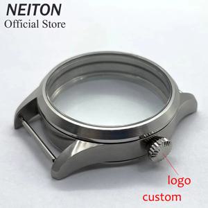NEITON 42mm 수동 시계 케이스 시스루 백 핏 ETA 6497 6498 ST3600 3602 브론즈/PVD 블랙