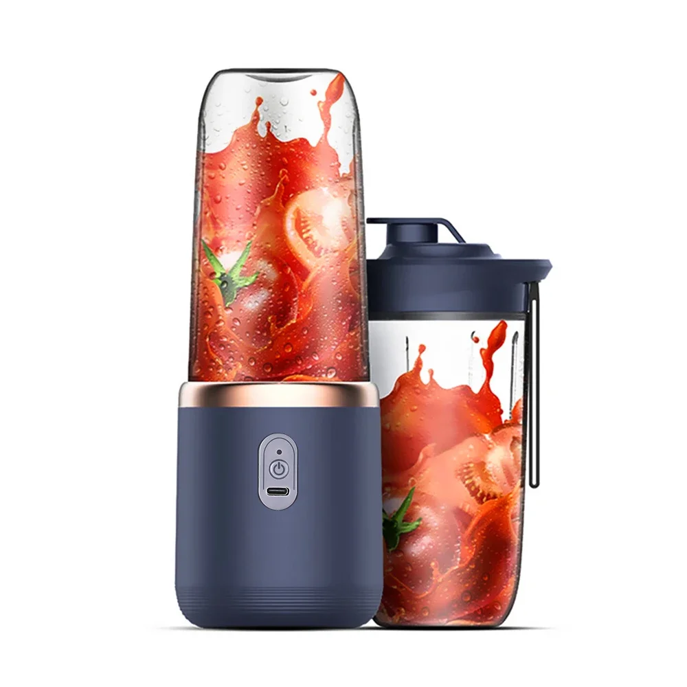 6 블레이드 전기 Juicer 컵 여행용 2 컵 휴대용 Juicer 믹서 Usb 충전 신선한 과일 주스 개인 블렌더 스무디