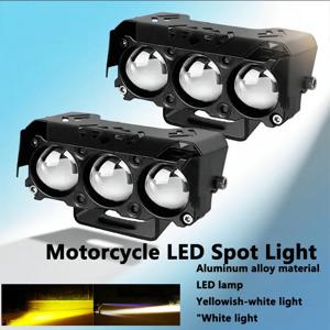 오토바이 LED 스팟 라이트 듀얼 컬러 상/하향등 안개등 자동차 트럭 SUV UTV 12V 24V 미니 렌즈 헤드라이트 주행등
