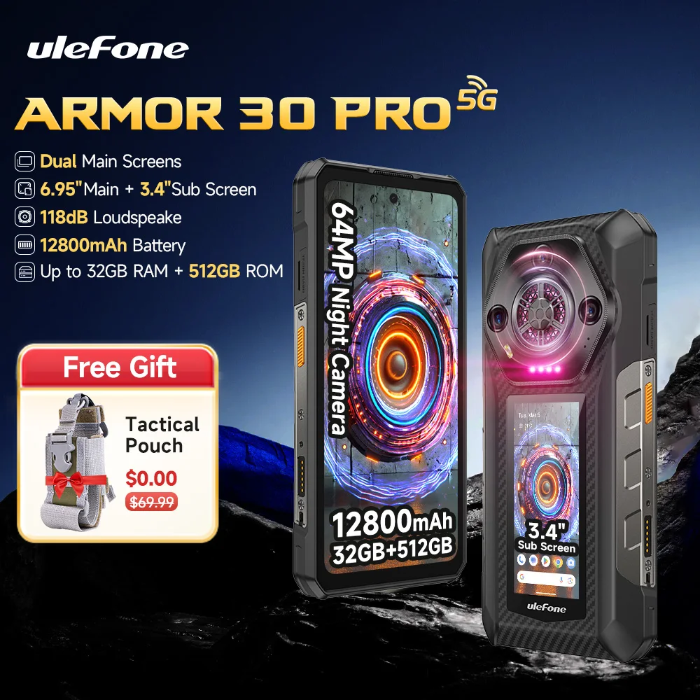 【세계 최초 공개】Ulefone Armor 30 Pro 5G 견고한 휴대전화 안드로이드 14 스마트폰 6.9