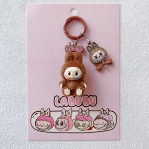 미니 만화 Labubu 시리즈 열쇠 고리 봉제 인형 선물 Diy 펜던트 액세서리 장식 Kawaii 장난감 선물