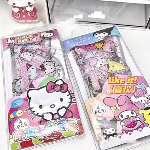 4 개/대 PVC 만화 귀여운 Kuromi 멜로디 삼각형 눈금자 교정 세트 학생 사무실 편지지 아이 측정 그리기 선물