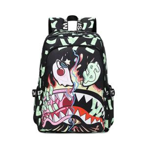 배낭 초등학교 Bookbag 여행 배낭 만화 상어 인쇄 초등 학생 Satchel 배낭 Mochila