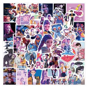 55PCS K-Pop 악마 사냥꾼 애니메이션 스티커 PVC 방수 데칼 병 장식 수하물 컴퓨터 Diy 장난감 Applique 액세서리 선물
