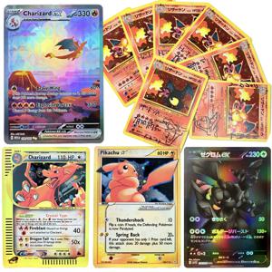 포켓몬 PTCG 싱글 카드 Charizard 서명 버전 포일 에칭 텍스처 초희귀 카드 클래식 게임 컬렉션 탑 프록시 카드