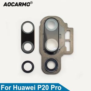 Aocarmo 화웨이 P20 프로 후면 카메라 렌즈 유리 프레임 링 커버 접착 스티커 교체 부품