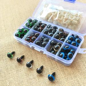100PCS 8mm 10mm 12mm 믹스 컬러 플라스틱 동물 안전 눈 장난감 테디 베어 인형 공예 Amigurumi 액세서리 상자