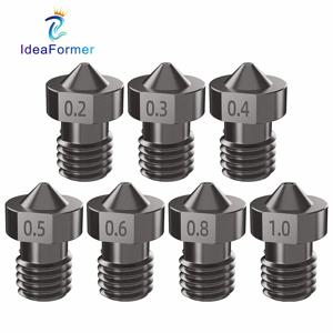 V6 노즐 경화 강철 0.2/0.4/0.6/0.8/1mm 1.75mm 필라멘트 M6 3D 프린터 노즐 Ender 3 Hotend Titan Extruder Prusa i3 MK3