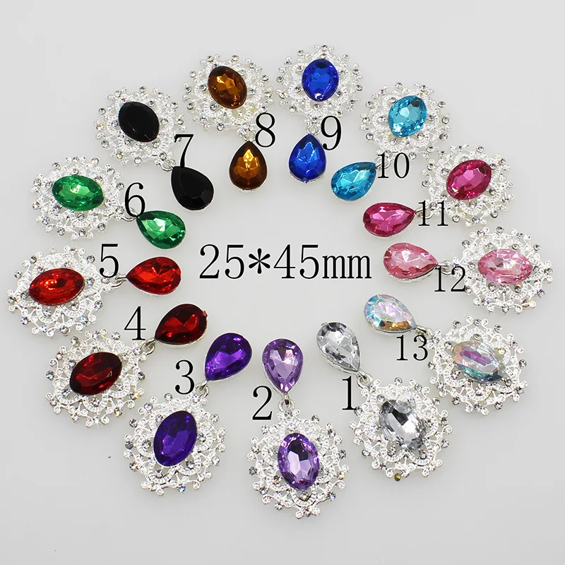 NDelicate 빛나는 브로치 45*25mm 10 개/대 크리스탈 액세서리 패션 화려한 결혼식 초대장 휴일 크리 에이 티브 장식